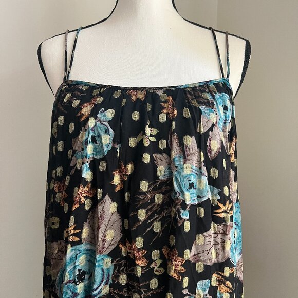 Natural Life The Alice Metallic Blue Floral Maxi Dress Size XS - Picture 8 of 10